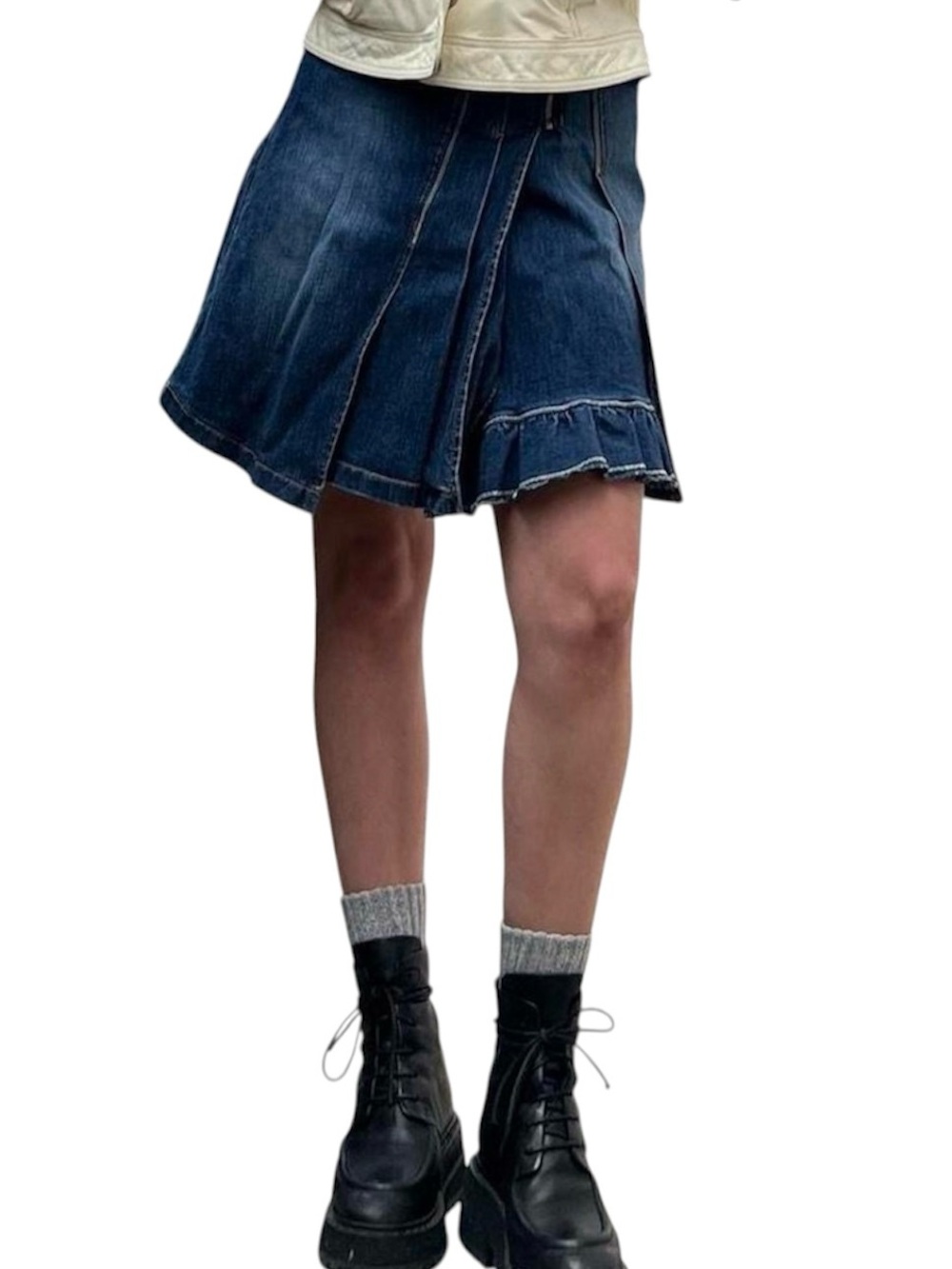Vintage Blue Skater Mini Skirt